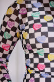 Keigan Mesh Top - Checkered Conversation Hearts