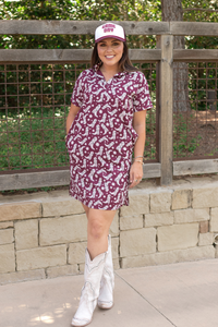 THE TAILGATE DRESS - MAROON