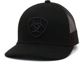 ARIAT MENS CAP SNAP BACK SHIELD LOGO - BLACK