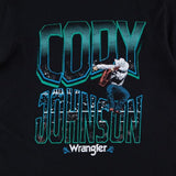 MENS CODY JOHNSON X WRANGLER SHORT SLEEVE GRAPHIC TSHIRT- JET BLACK
