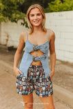 VINTAGE RODEO COLLAGE ELASTIC WAISTBAND SHORTS