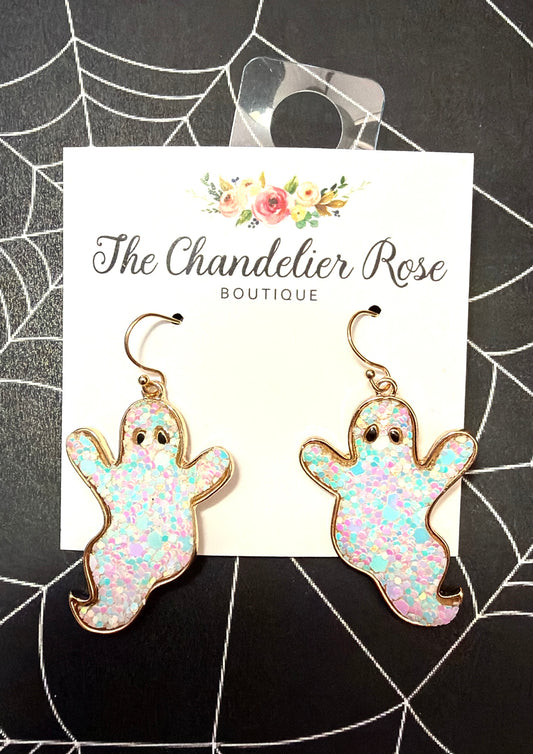 Glitter Ghost Earrings