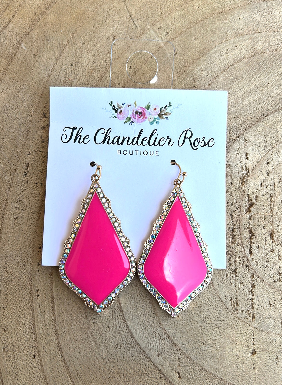 Pink Tear Drop Earrings