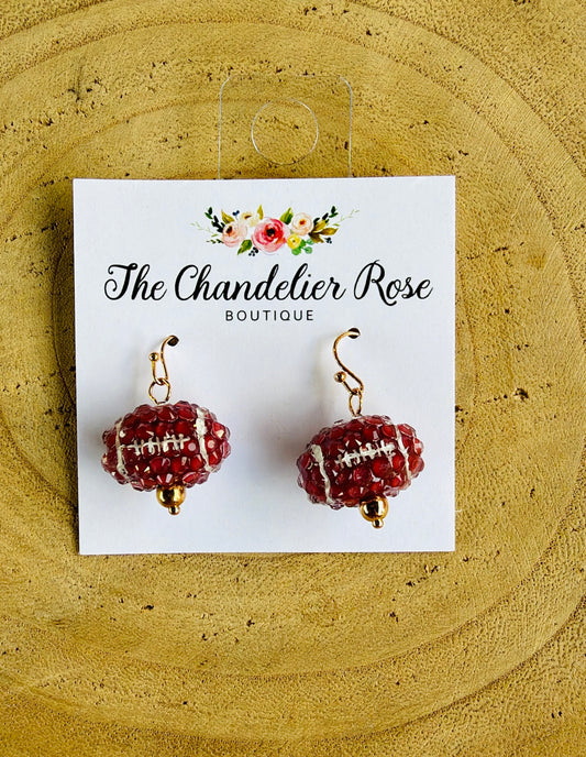 TEXTURED FOOTBALL EARRINGS