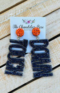 Navy Touchdown Earrings