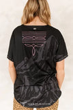 BLACK RODEO COWGIRL PRINTED STUDDED TOP