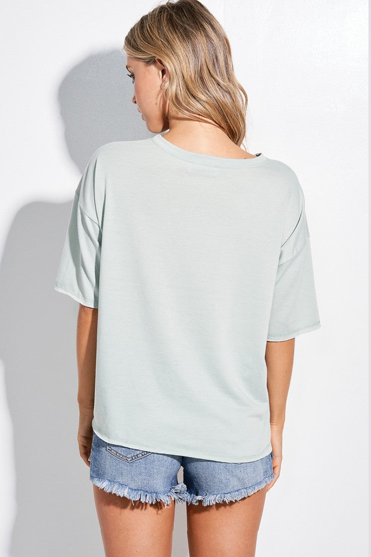 GAMEDAY PRINT SIDE SLIT TOP - SAGE
