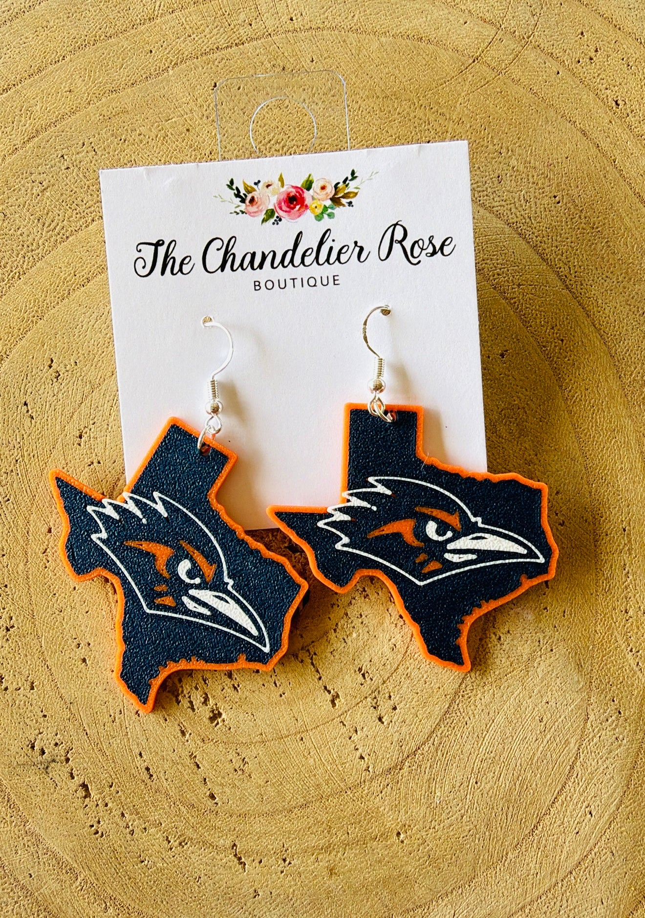 Roadrunner Texas Earrings Navy