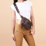 Wrangler Fanny Pack Belt Bag Sling Bag - Coffee