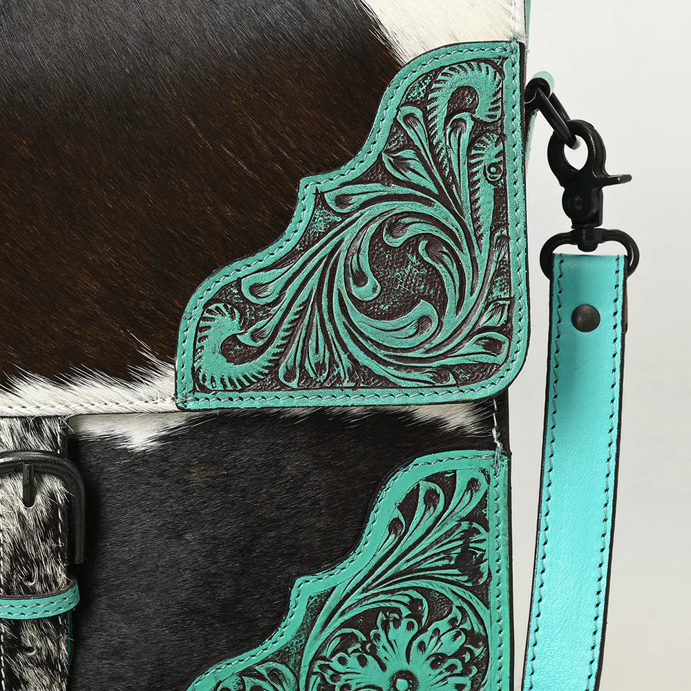 American Darling Genuine Western Leather Briefcase - Turquoise