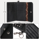 Wrangler Studded Accents Tri-fold Key-Chain Wallet - Black