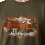 ARIAT MENS WILD CREEK CAMO TSHIRT - ARMY GREEN