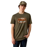 ARIAT MENS WILD CREEK CAMO TSHIRT - ARMY GREEN