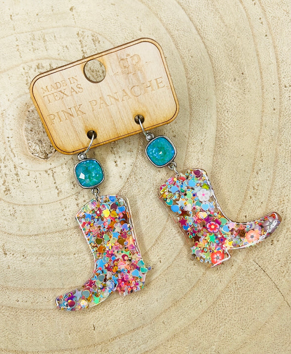 PINK PANACHE COLORFUL BOOTS EARRINGS - R204