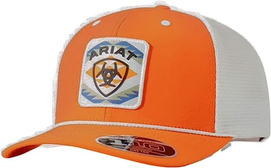 ARIAT FLEXFIT 110 MEN'S CAP ORANGE SOUTHWEST PATCH