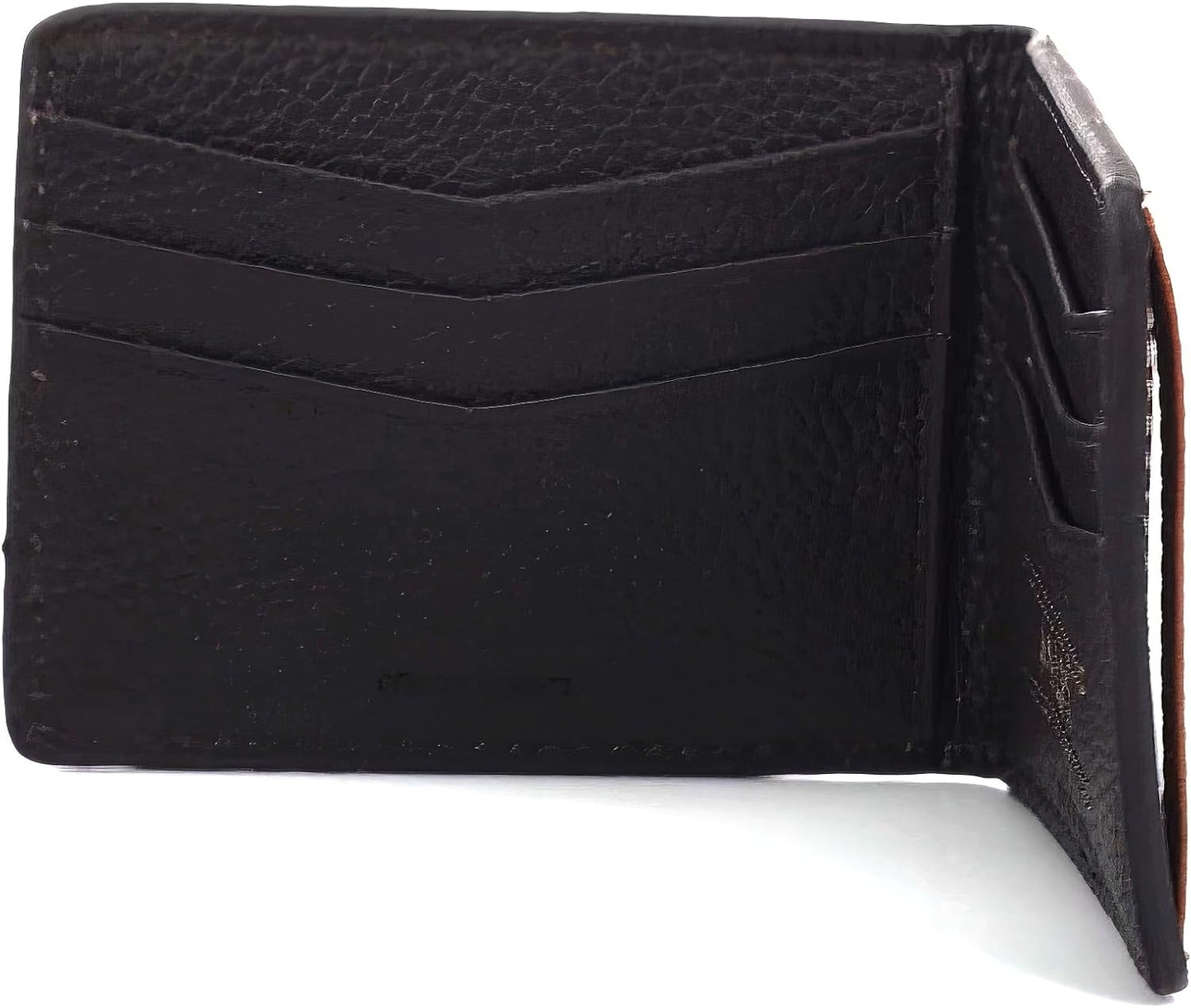 ARIAT BIFOLD MONEY CLIP BASKET WEAVE FLORAL EMBOSSED TAN
