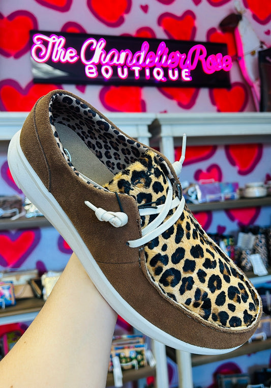ARIAT WOMEN'S HILO GINGER SPICE/LEOPARD HAIR ON