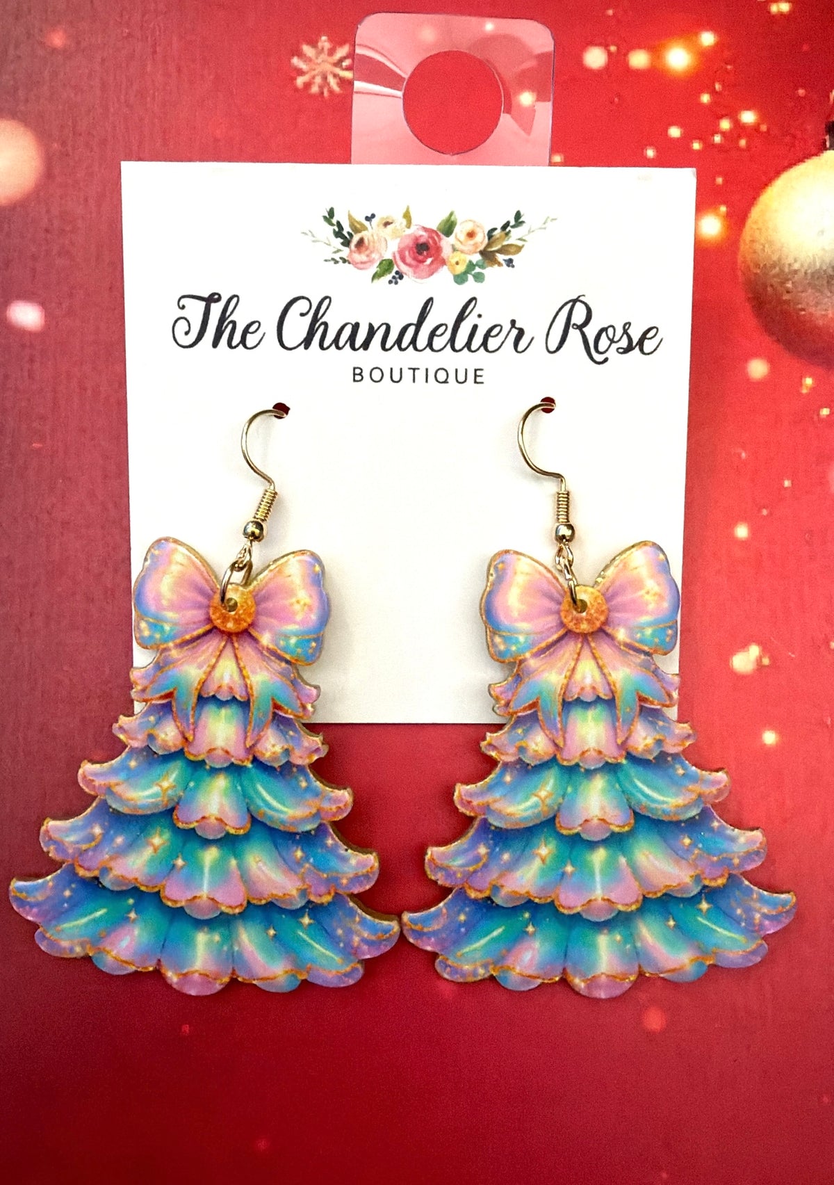 Pretty Christmas Tree Earrings