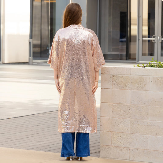 ROSE GOLD SEQUIN DUSTER