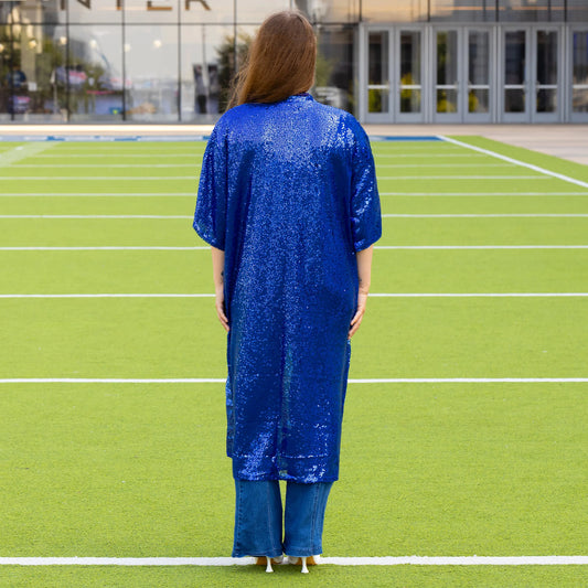 ROYAL BLUE SEQUIN DUSTER