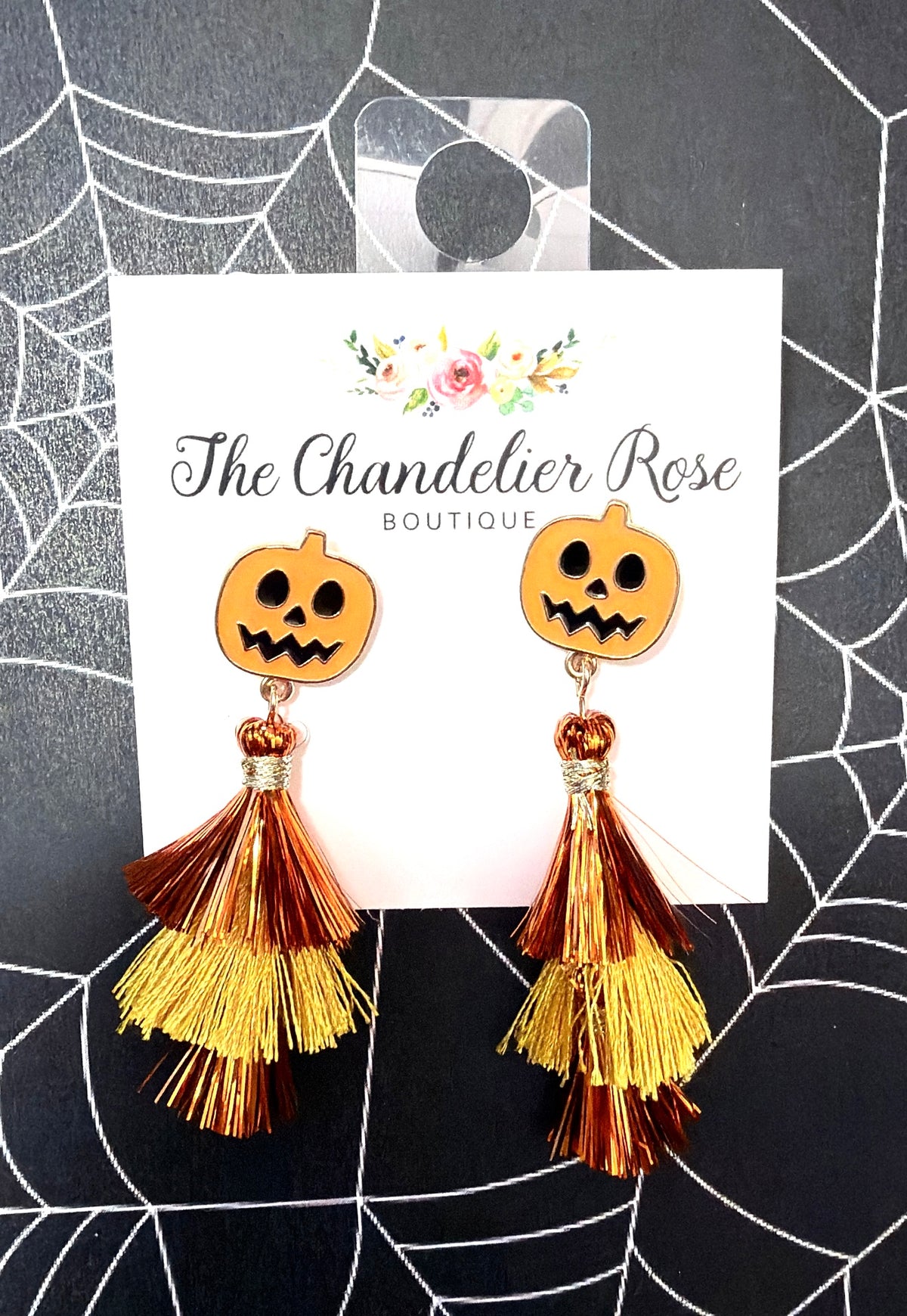 Fringe Pumpkin Earrings