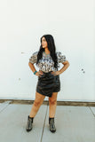 BRONCO BETTY FAUX LEATHER SKORT