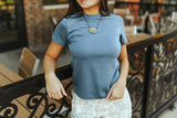CLOUD BASIC TEE - DENIM
