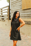 LEATHER LUST DRESS - MIDNIGHT