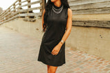 LEATHER LUST DRESS - MIDNIGHT