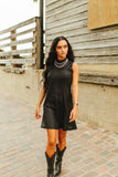 LEATHER LUST DRESS - MIDNIGHT