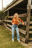 CATTLEMENS COUTURE TOP - SADDLE