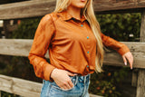 CATTLEMENS COUTURE TOP - SADDLE