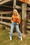 CATTLEMENS COUTURE TOP - SADDLE