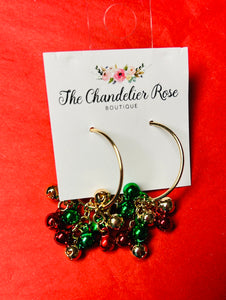 JINGLE BELLS GOLD HOOP EARRINGS