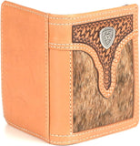 ARIAT BIFOLD CALF HAIR BASKET WEAVE NATURAL