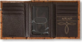 ARIAT TRI-FOLD OSTRITCH FLORAL EMBOSSED WALLET