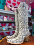 CORRAL WOMEN'S NATURAL PYTHON TALL TOP FULL EXOTIC GLITTER WESTERN BOOT - A4447