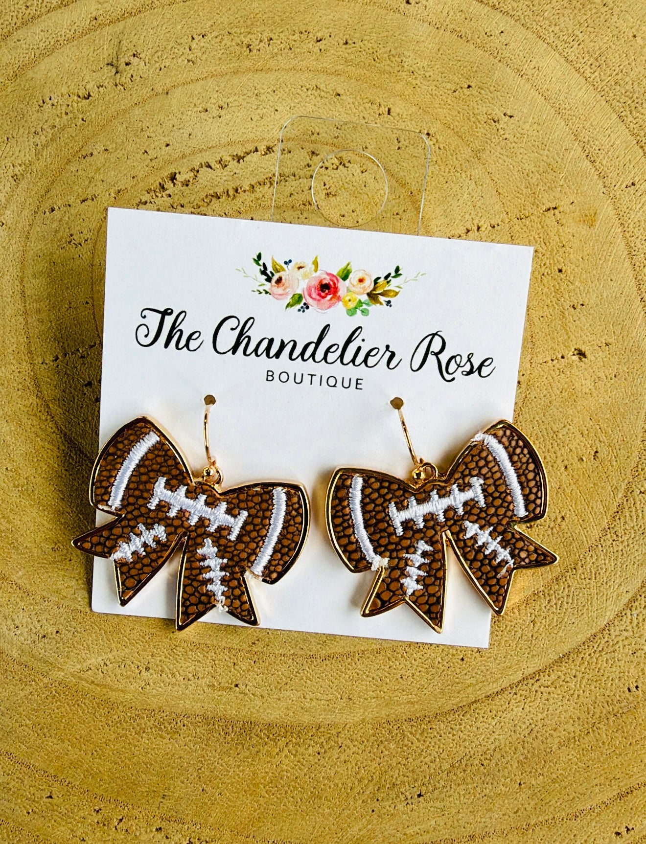 FOOTBALL BOW EARRINGS