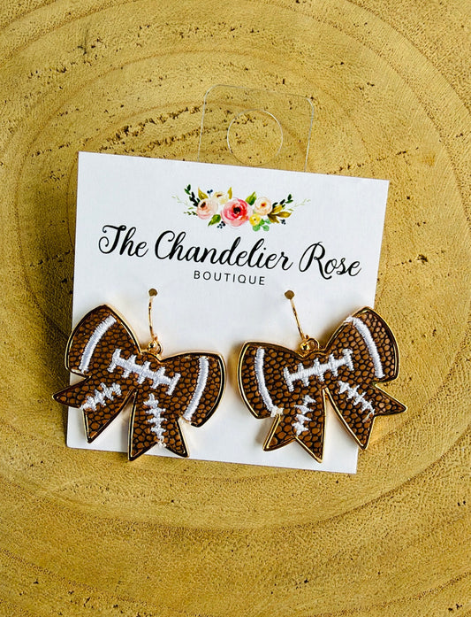 FOOTBALL BOW EARRINGS