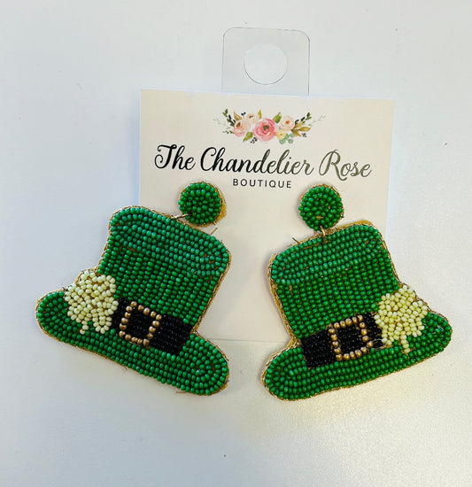 Clover on Hat Earrings