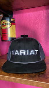 ARIAT MENS ROUGHTOUT BRAID BLACK GREY TRUCKER CAP