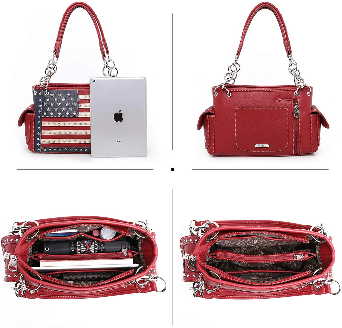 Montana West American Pride Concealed Handgun Collection Satchel - RED