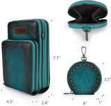 Wrangler Crossbody Cell Phone Purse 3 Zippered Compartment with Coin Pouch - Turquoise