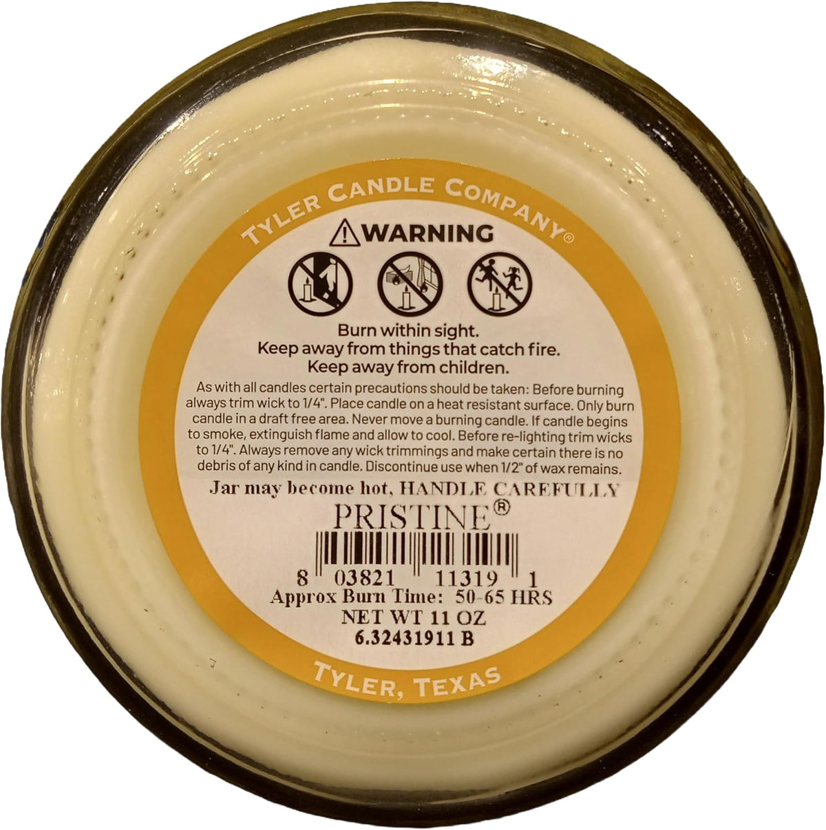 TYLER CANDLE COMPANY PRISTINE 11 OZ CANDLE