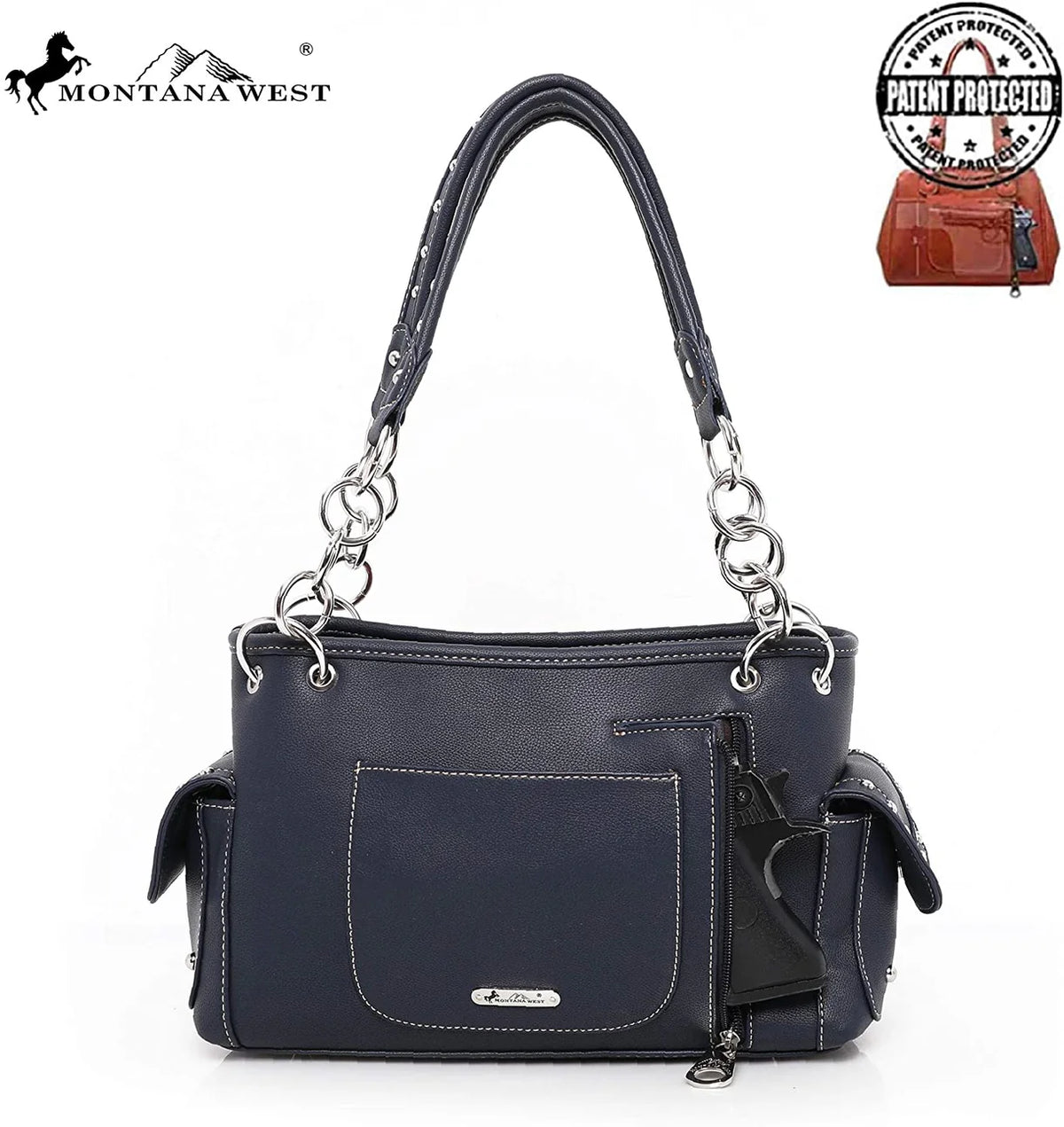Montana West American Pride Concealed Handgun Collection Satchel - NAVY