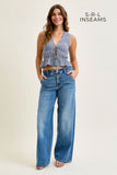 JUDY BLUE HIGH WAIST REGULAR COLUMN W TROUSER STYLING - MEDIUM STONE