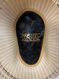 CORRAL JUSTIFIED STRAW HAT - IVORY/TAN