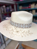 CORRAL ROSE STRAW HAT - NATURAL