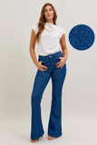 JUDY BLUE HIGH WAIST SPARKLE GLITTER DENIM FLARE