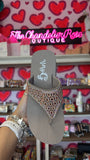 VERY G NAPOLI GLITZ FLATFORM FLIP SANDAL - GREY